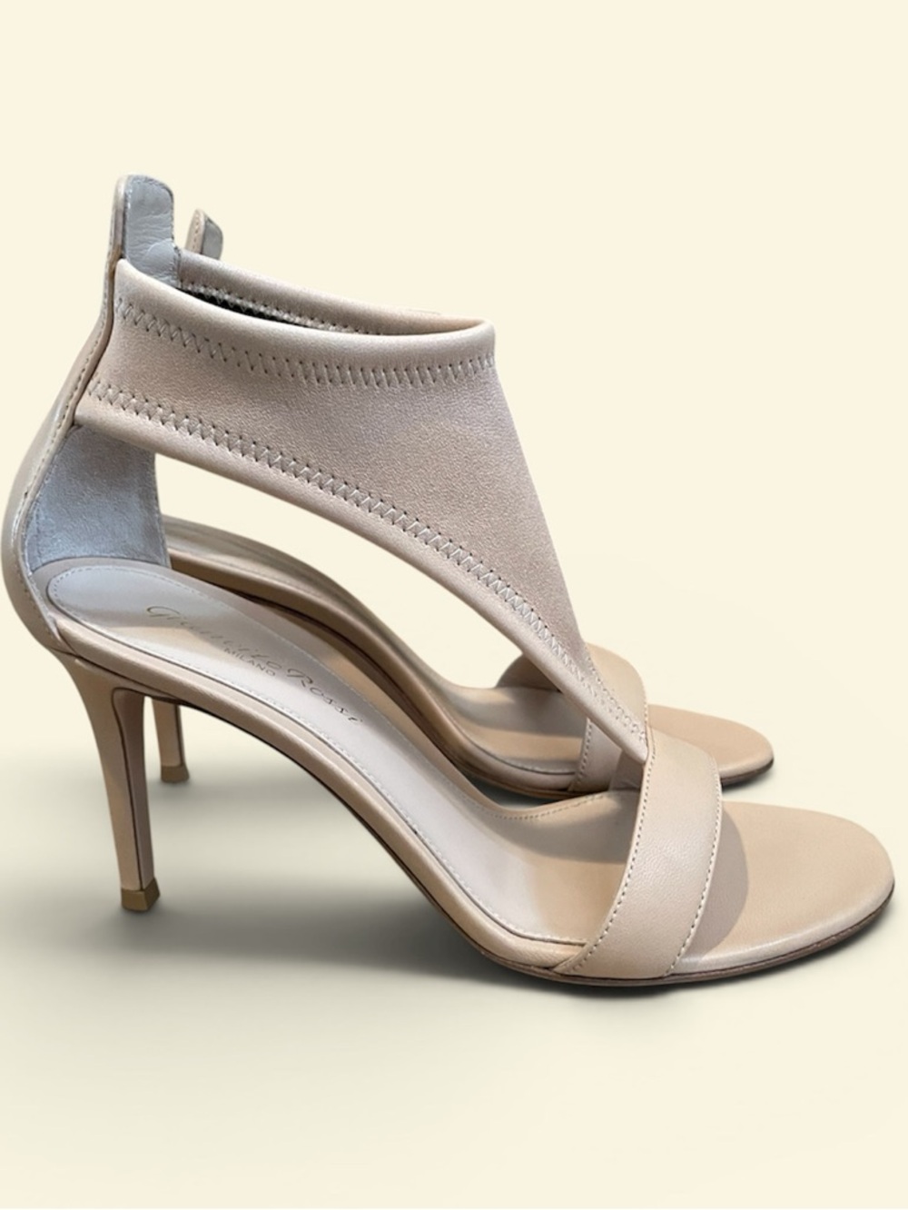NIB GIanvito Rossi Women’s Nude Open-Toe Heeled stiletto heels sandals $925 36
